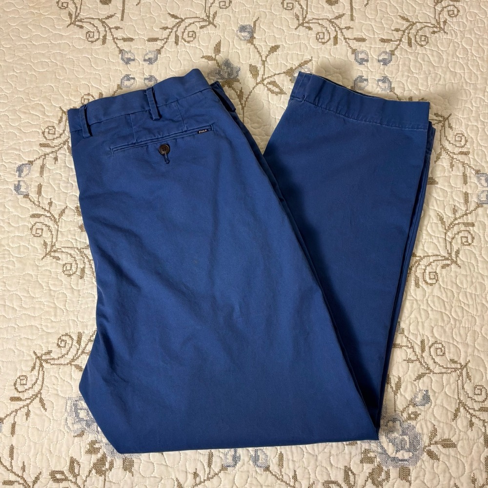 Polo Ralph Lauren Chino Pants Mens 38x30 Blue Good Stretch Classic Fit